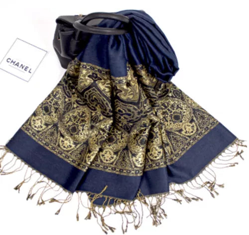 Flowery Jacquard Pashmina Scarf/Shawl - Large & Elegant