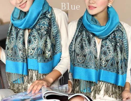 Flowery Jacquard Pashmina Scarf/Shawl - Large & Elegant