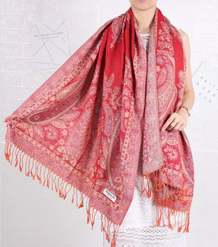 Joyful Warrior Oversize Pashmina Flowery Jacquard Wrap – Luxurious and Versatile Fashion Statement