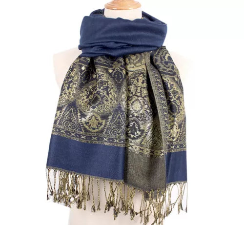 Flowery Jacquard Pashmina Scarf/Shawl - Large & Elegant