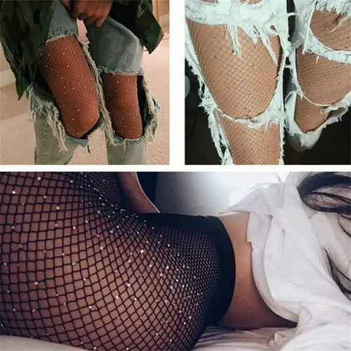 Bling Crysta Diamante Fishnet Stockings – Sparkling Elegance for Every Occasion