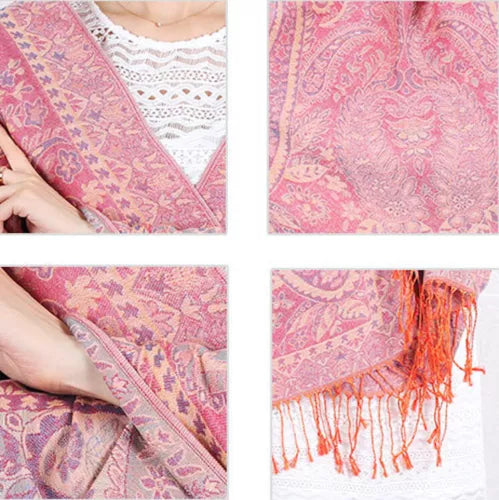 Joyful Warrior Oversize Pashmina Flowery Jacquard Wrap – Luxurious and Versatile Fashion Statement