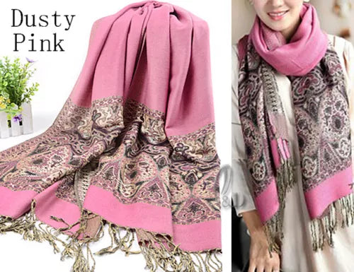 Flowery Jacquard Pashmina Scarf/Shawl - Large & Elegant