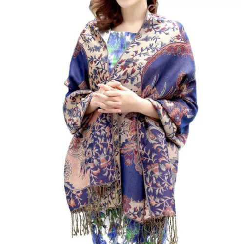 Flowery Jacquard Pashmina Scarf/Shawl - Large & Elegant