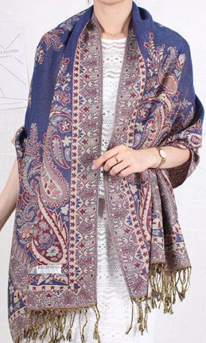 Joyful Warrior Oversize Pashmina Flowery Jacquard Wrap – Luxurious and Versatile Fashion Statement