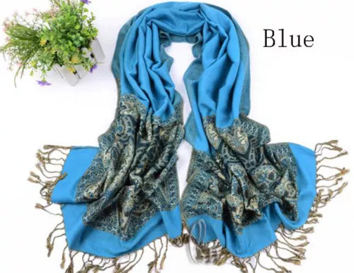 Flowery Jacquard Pashmina Scarf/Shawl - Large & Elegant