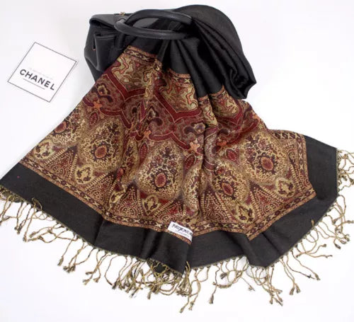 Flowery Jacquard Pashmina Scarf/Shawl - Large & Elegant