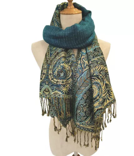 Flowery Jacquard Pashmina Scarf/Shawl - Large & Elegant