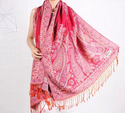 Joyful Warrior Oversize Pashmina Flowery Jacquard Wrap – Luxurious and Versatile Fashion Statement