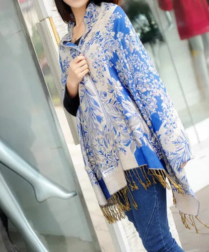 Flowery Jacquard Pashmina Scarf/Shawl - Large & Elegant