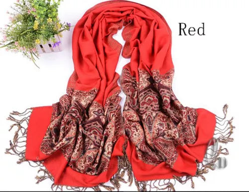 Flowery Jacquard Pashmina Scarf/Shawl - Large & Elegant