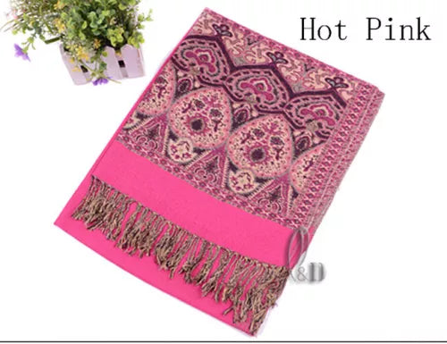 Flowery Jacquard Pashmina Scarf/Shawl - Large & Elegant