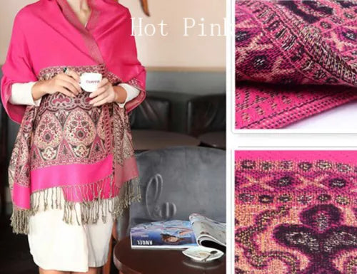 Flowery Jacquard Pashmina Scarf/Shawl - Large & Elegant