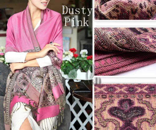 Flowery Jacquard Pashmina Scarf/Shawl - Large & Elegant