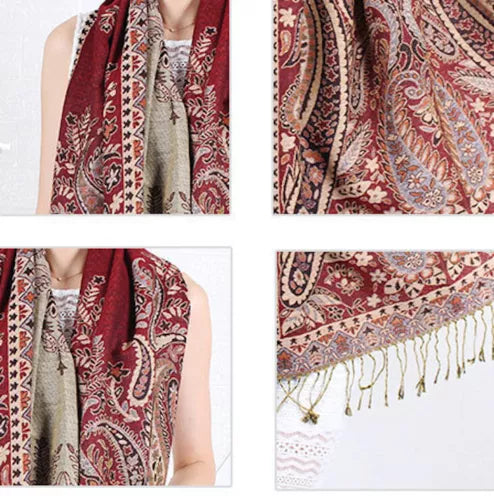 Joyful Warrior Oversize Pashmina Flowery Jacquard Wrap – Luxurious and Versatile Fashion Statement