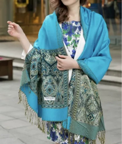 Flowery Jacquard Pashmina Scarf/Shawl - Large & Elegant