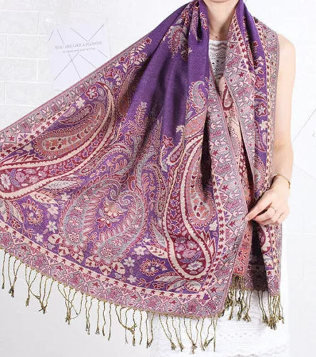 Joyful Warrior Oversize Pashmina Flowery Jacquard Wrap – Luxurious and Versatile Fashion Statement