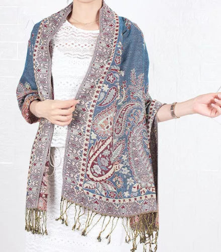 Joyful Warrior Oversize Pashmina Flowery Jacquard Wrap – Luxurious and Versatile Fashion Statement