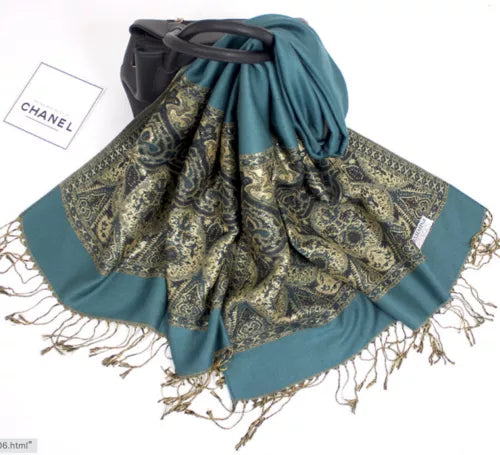 Flowery Jacquard Pashmina Scarf/Shawl - Large & Elegant