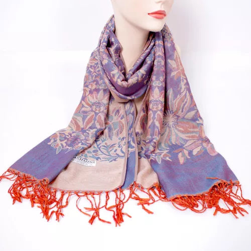 Flowery Jacquard Pashmina Scarf/Shawl - Large & Elegant