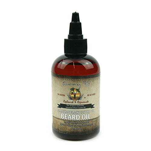 Sunny Isle Beard Oil 100% Natural Jamaican Black Castor Oil 4oz - Jamaican Black Castor Oil & Hair Repair