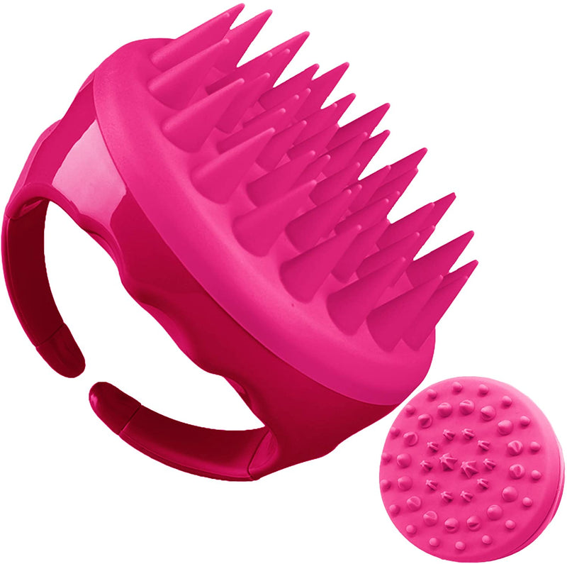 Soaab Shampoo Brush Scalp Massager Exfoliating Brush, Soft Silicone Brush with Body Brush Massage Brush Attachment (Pink)