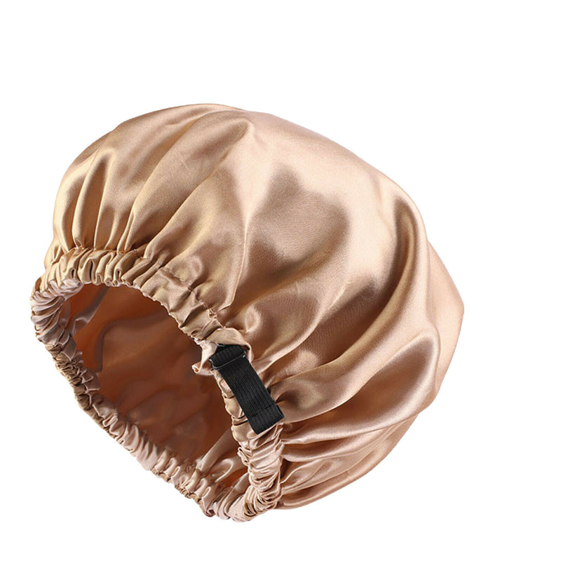 Double layered Satin Silky Adjustable Bonnet - Satin Lined Sleep Cap