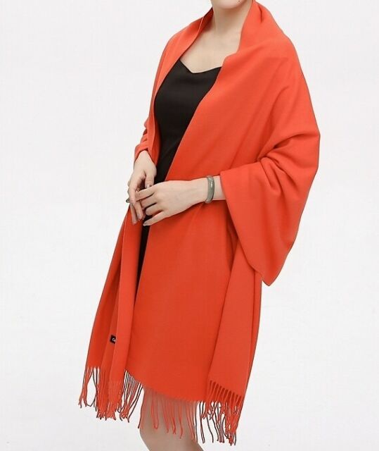 令人惊叹的羊绒保暖冬季 Pashmina 长款超大纯色裹身衣 - 澳大利亚